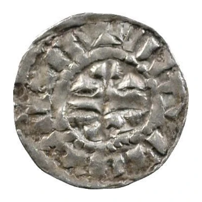 Obol - Lothair II Bourges mint; monogram back