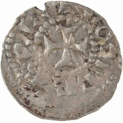 Obol - Lothair II Bourges mint; temple front