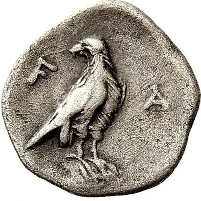 Obol 350 BC - 340 BC back