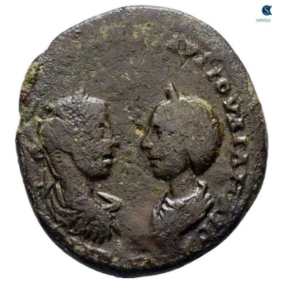 Pentassarion - Elagabalus and Julia Maesa IOYΛ ANT CEΛEVKOV MAPKIANOΠOΛITΩN; Legate Seleucus; Homonoia; Marcianopolis front