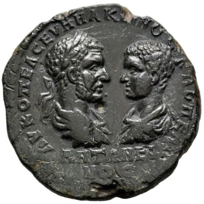 Pentassarion - Macrinus and Diadumenian YΠ ΠONTIANOY MAPKIANOΠOΛEITΩN; Marcianopolis front