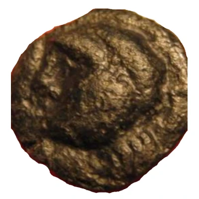 Potin with boar and severed head 75 BC - 50 BC front