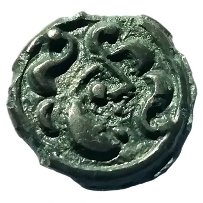 Potin with boar, torc and globules 60 BC - 30 BC front