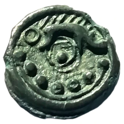 Potin with boar, torc and globules 60 BC - 30 BC back