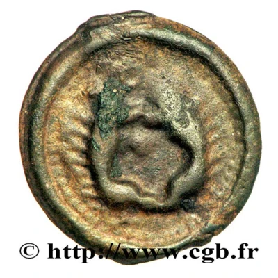 Potin with confronted animals Class III 60 BC - 80 BC back