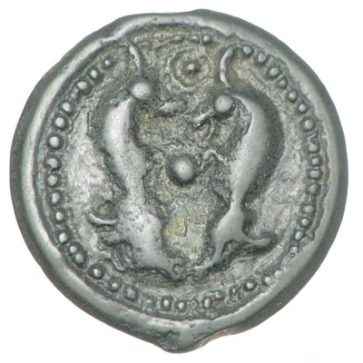 Potin with confronted animals Class II 60 BC - 50 BC front