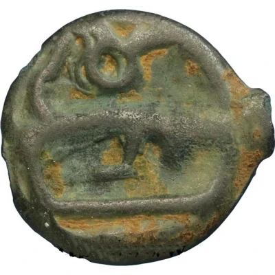 Potin with dummy and bull facing right 60 BC - 50 BC back