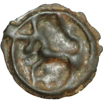 Potin with helmeted head and rosette 100 BC - 52 BC back