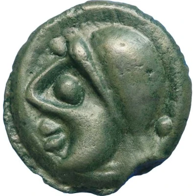 Potin with large head 100 BC - 52 BC front