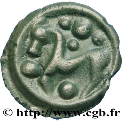 Potin with large head 100 BC - 52 BC back