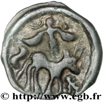 Potin with winged Genius SECISV or SELISV 60 BC - 50 BC back