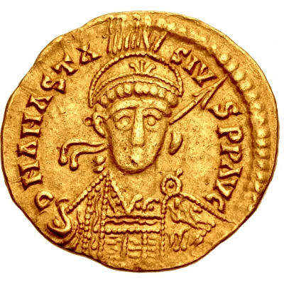 Pseudo-imperial Solidus in the name of Anastasius I front