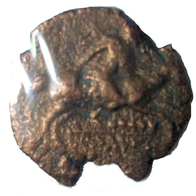 Quadrans - Syphax Western Numidia; pointing beard, horseman right 213 BC - 203 BC back