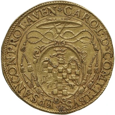 Quadruple Gold Ecu - Clement VIII Charles of Conti Pro-Legate back