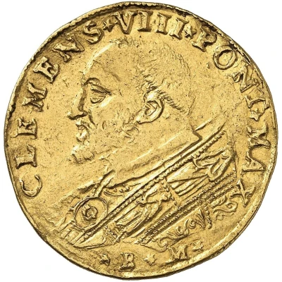 Quadruple Gold Ecu - Clement VIII Octave of Acquaviva Legate front