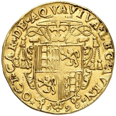 Quadruple Gold Ecu - Clement VIII Octave of Acquaviva Legate back