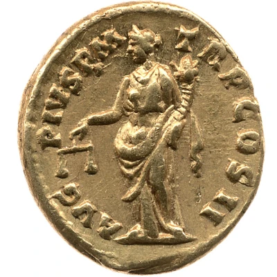 Quinarius Aureus - Antoninus Pius AVG PIVS P M TR P COS II; Aequitas back
