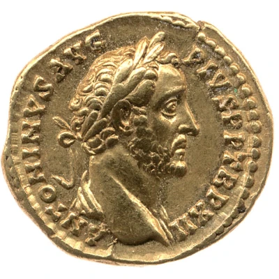 Quinarius Aureus - Antoninus Pius COS IIII; Victory front