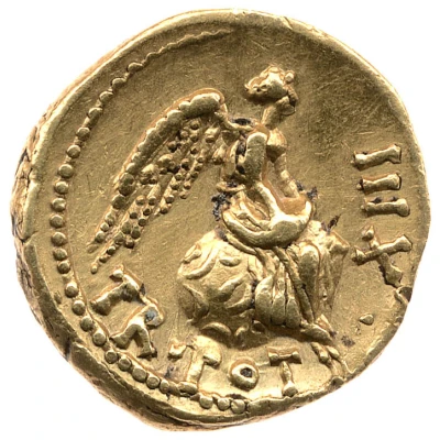 Quinarius Aureus - Augustus TR POT XIII; Victory 11 BC - 10 BC back