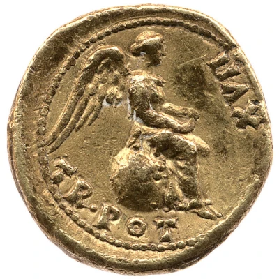 Quinarius Aureus - Augustus TR POT XVII; Victory 7 BC - 6 BC back