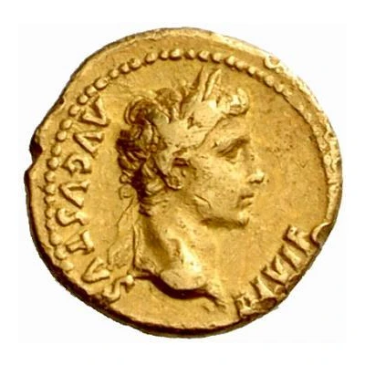 Quinarius Aureus - Augustus TR POT XXVII; Victory front