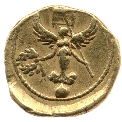 Quinarius Aureus - Augustus Victory 18 BC - 17 BC back