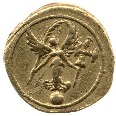 Quinarius Aureus - Augustus Victory 18 BC - 17 BC back