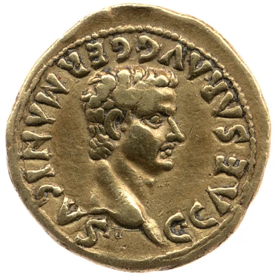 Quinarius Aureus - Caligula P M TR POT COS; Victoria front