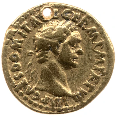Quinarius Aureus - Domitian IMP XIIII COS XIIII CENS P P P; Victory front