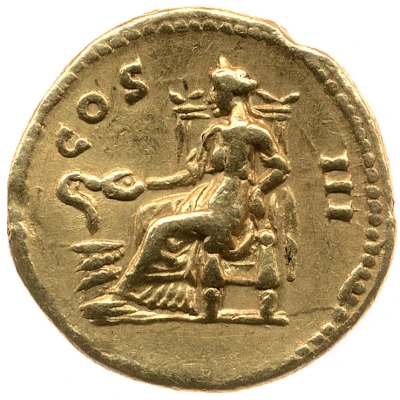 Quinarius Aureus - Hadrian COS III; Salus back