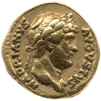 Quinarius Aureus - Hadrian COS III; Victory front