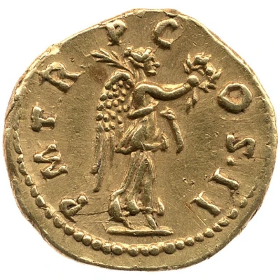 Quinarius Aureus - Hadrian P M TR P COS II; Victory back