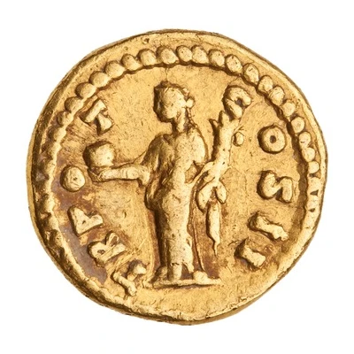 Quinarius Aureus - Lucius Verus TR POT COS II; Providentia back