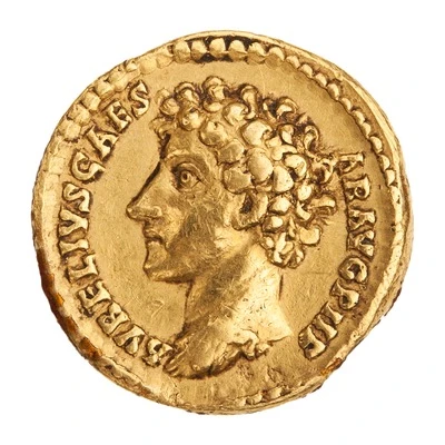 Quinarius Aureus - Marcus Aurelius COS II; Hilaritas front