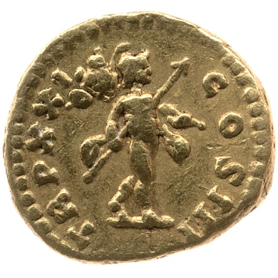 Quinarius Aureus - Marcus Aurelius TR P XXI COS IIII; Mars back