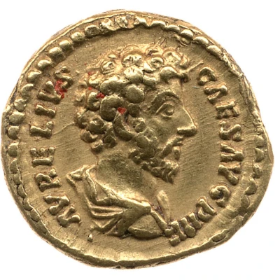 Quinarius Aureus - Marcus Aurelius TR POT XIIII COS II; Spes front