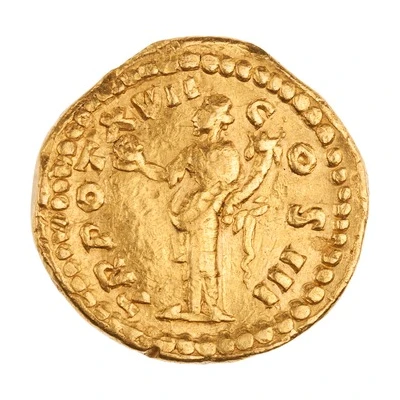Quinarius Aureus - Marcus Aurelius TR POT XVII COS III; Providentia back