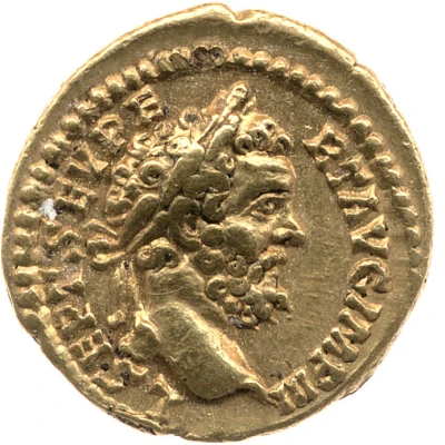 Quinarius Aureus - Septimius Severus COS II P P; Victory front