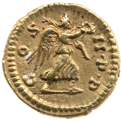 Quinarius Aureus - Septimius Severus COS II P P; Victory back