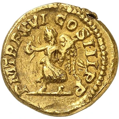Quinarius Aureus - Septimius Severus P M TR P XVI COS III P P; Victory back