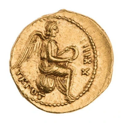 Quinarius Aureus - Tiberius TR POT XXIIII; Victoria back