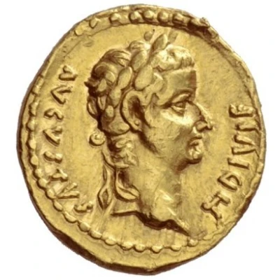 Quinarius Aureus - Tiberius TR POT XXV; Victoria front