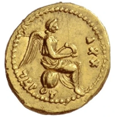 Quinarius Aureus - Tiberius TR POT XXV; Victoria back