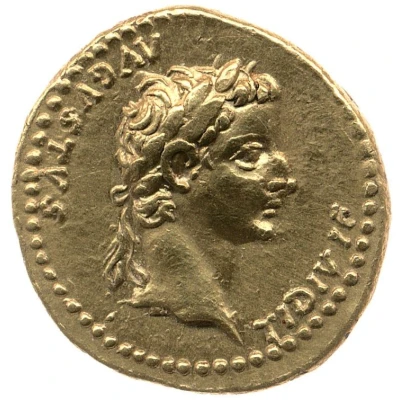 Quinarius Aureus - Tiberius TR POT XXVI; Victoria front