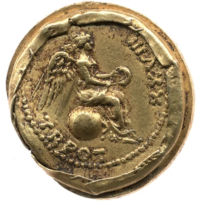 Quinarius Aureus - Tiberius TR POT XXVIII; Victoria back