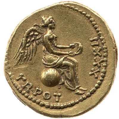 Quinarius Aureus - Tiberius TR POT XXXII; Victoria back