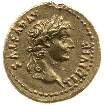 Quinarius Aureus - Tiberius TR POT XXXIIII; Victoria front