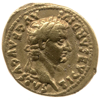 Quinarius Aureus - Tiberius TR POT XXXVI; Victoria front