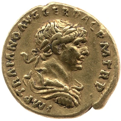 Quinarius Aureus - Trajan COS V P P S P Q R OPTIMO PRINC; Victory front