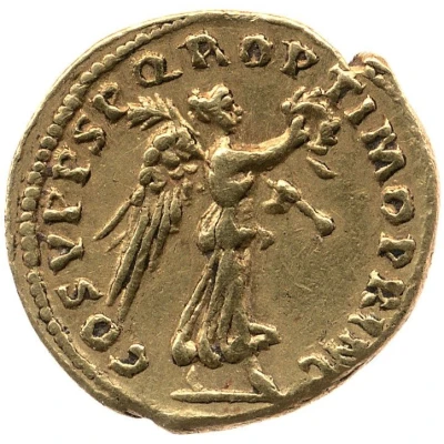 Quinarius Aureus - Trajan COS V P P S P Q R OPTIMO PRINC; Victory back